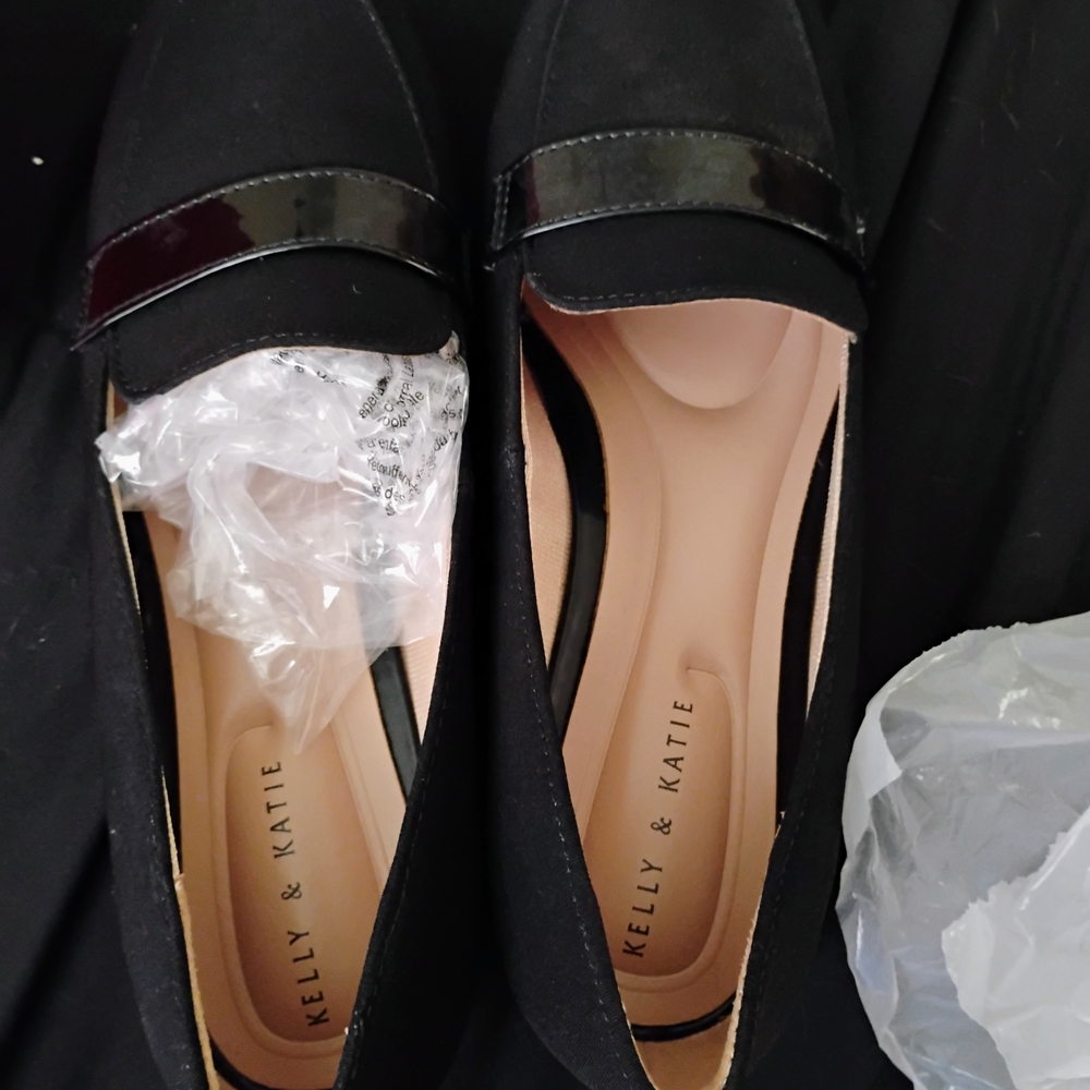 Kelly & Katie Black Patent Trim Loafers